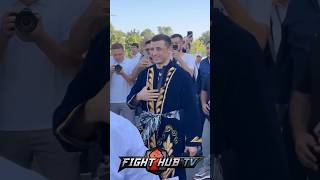 Israil Madrimov gets HUGE welcome home after Crawford fight [upl. by Eatnhoj265]