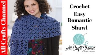 How to crochet romantic lacy shawl  easybeginner level  shawl en crochet [upl. by Gnirol873]