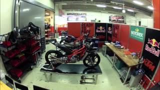 Timelapse video of Moto3 Factory KTM buildup [upl. by Krongold611]