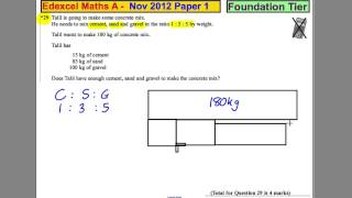 Q29 Edexcel GCSE Maths 1F November 2012 [upl. by Hak]