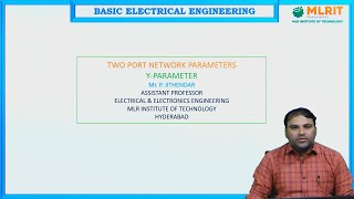 LEC14 Basic Electrical Engineering Two Port Network Parameters Y Para Meter by Mr P Jithendar [upl. by Nyrroc337]