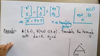 2d translation example  Transformation Computer graphics  Lec19  Bhanu Priya [upl. by Rhpotsirhc]