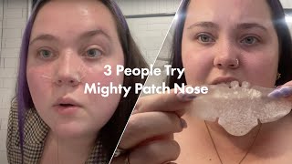 3 People Try Mighty Patch Nose 👃 [upl. by Eiffub]