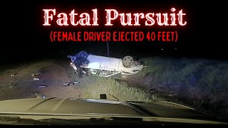 FATAL PURSUIT Vehicle crashes ejecting driver during high speed pursuit with Arkansas State Police [upl. by Pompei]