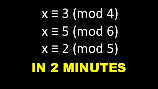 Chinese Remainder Theorem 2minute Method [upl. by Yllod]