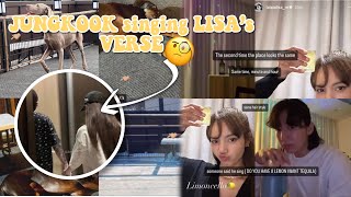 JUNGKOOK and LISA DATING 😍 Jungkook singing Lisa’s song liskook [upl. by Tibbs]