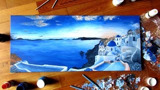 SantoriniAcrylic Painting [upl. by Finnie]