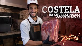 Como fazer Costela na Churrasqueira Convencional  Netão Bom Beef 25 [upl. by Asiralc]