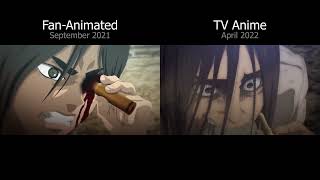 FanAnimated vs Mappa Comparison  Attack on Titan The Final Season Part 2 Teaser [upl. by Nomolas]