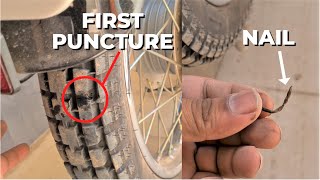 First Puncture in My Bullet 350  Anti Puncture Liquid Worked or Not [upl. by Ahcsas]