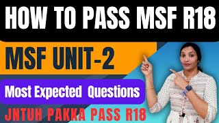 How to Pass R18 MSF JNTUH  R18 MSF UNIT2 Most Important Questions  R18 MSF Damsure Questions [upl. by Geesey]