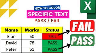 How To Get Red Color on Fail and Green Color On Pass Using Excel [upl. by Ennovyahs]