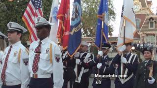 Veterans Day Flag Retreat Ceremony 1 of 2 Disneyland Resort [upl. by Adnolay]