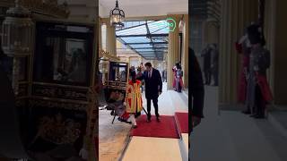 Emir of Qatar sheikh tamim bin hamad al thani and his wife sheikha jawaher greeted by senior members [upl. by Yendor90]