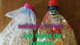 Sellando bolsas con goyetes de botellas plásticas [upl. by Orna]