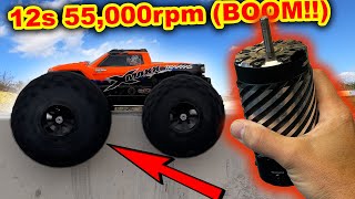 50 Volt GIANT motor 55000rpm Traxxas XMaxx RC Car  too much POWER [upl. by Conan]