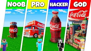 Minecraft Battle NOOB vs PRO vs HACKER vs GOD COCA COLA SODA HOUSE BUILD CHALLENGE  Animation [upl. by Irahcaz951]