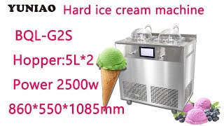 BQLG2S Hard Ice Cream Machine Commercial Italian Hard Ice Cream Machine With Fruits Gelato Machine [upl. by Adiol]