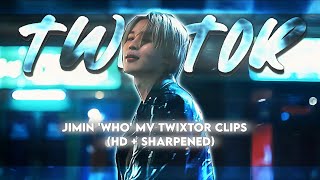 JIMIN WHO MV TWIXTOR CLIPS HD  SHARPENED  kthxs [upl. by Nyrual111]