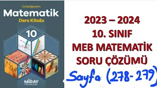 10sınıf Matematik ders kitabı sayfa 278279 5Alt Öğrenme Alanı Testi Miray yayınları [upl. by Ardnuhsor873]