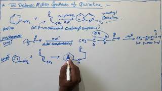 Dobner Miller synthesis of Quinoline and its mechanism in hindi [upl. by Niwled169]