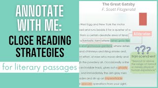 Annotate With Me Close Reading Strategies for Literary Passages [upl. by Humfried]