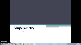 amperometry introduction [upl. by Eira]