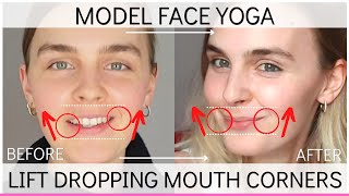 Getting Rid of Dropping Mouth Corners  Face Exercises quick  Model Face Yoga with Anna [upl. by Marci223]