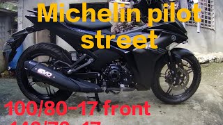 sniper155vva tire upgrade  1008017 front 1407017 rear Michelin pilot street [upl. by Phene]