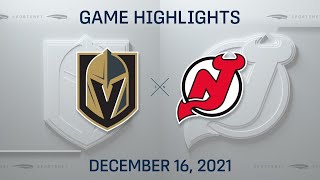 NHL Highlights Golden Knights vs Devils  Dec 16 2021 [upl. by Boys]