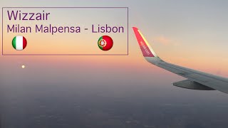 Wizzair flight from Milan Malpensa MXP to Lisbon LIS [upl. by Hermy]