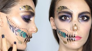 Tuto Maquillage Halloween  Squelette Glamour  Glam Skull [upl. by Yatnwahs]