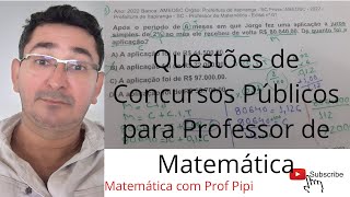 Resolução Prova de Concurso Público para Professor de Matemática [upl. by Spiros]