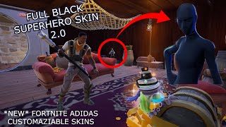 FULL BLACK SUPERHERO SKIN 20 Fortnite x Adidas skins [upl. by Llednahs]