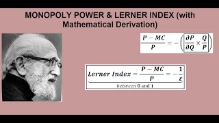 Monopoly Power and Lerner Index with Mathematical Derivation [upl. by Robma]