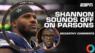 Shannon Sharpe tells Micah Parsons 🗣️ to take responsibility for his comments about McCarthy [upl. by Ojybbob]