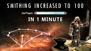 Skyrim  Level up Smithing to 100 in 1 Minute  2024  Skyrim Anniversary Edition [upl. by Axia]