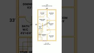 20×33 village house design  3bhk plan  20×33 house plan  shortsviral houseplan homedesign yt [upl. by Nakada]