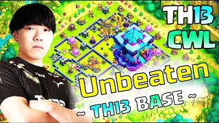 TH13 WAR BASE LINK Best TH13 anti 3 star war base 2024 COC TH13 CWL Base after update [upl. by Levi]