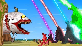 GODZILLA amp KONG GODZILLA EARTH vs Evolution of GIANT INFECTED SKY 20  TRAIN EATER  FUNNY CARTOON [upl. by Ylicic258]