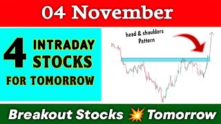 Breakout Stocks for tomorrow 💥 04 November 💥 Best intraday Stocks for tomorrow ✔️ Technical analysis [upl. by Gardol]