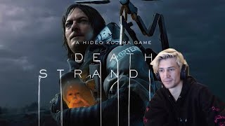 XQC REACTS to Death Stranding dunkview  videogamedunkey [upl. by Nehttam]