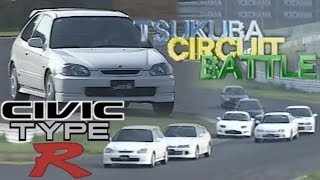 ENG CC Civic Type R debut battle  Integra R FTO R Impreza Evo IV Levin BZR in Tsukuba 1997 [upl. by Elyc455]