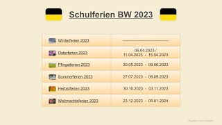 Schulferien BW 2023 [upl. by Oirevlis]