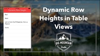 How to make Dynamic Row Height in a TableView iOS Swift 22 Xcode 7 [upl. by Justina]