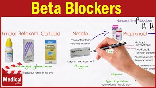 Pharmacology ANS 18 Beta Blockers  Propranolol Nadolol Timolol Acebutolol Atenolol [upl. by Whitson]