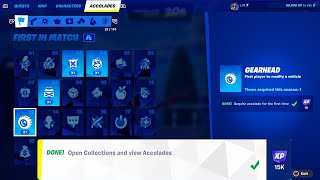 How to EASILY Open Collections and view Accolades in Fortnite locations Quest [upl. by Konstance]