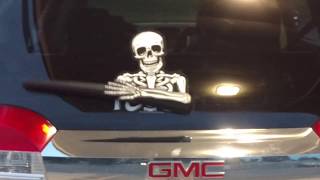 Skully the Waving Bones Skeleton Wiper Blade WiperTag for Halloween [upl. by Nnyluqcaj]