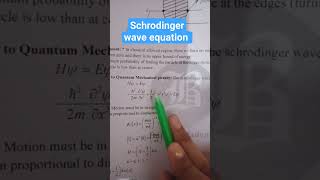 Schrodinger wave equation Quantum Mechanics [upl. by Bruis919]