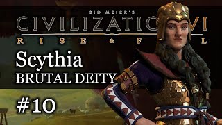 10 Scythia Brutal Deity  Civ 6 Rise amp Fall Gameplay Lets Play Scythia [upl. by Sanfo]